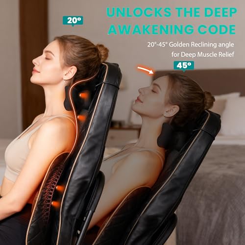 Shiatsu Neck and Back Massager Chair Pad with Heat