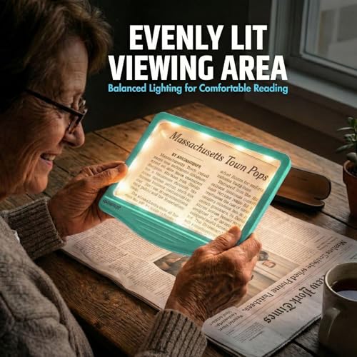 5X Rechargeable LED Page Magnifier with 3 Color Light Modes