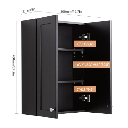 White Bathroom Wall Cabinet with Towel Bar
