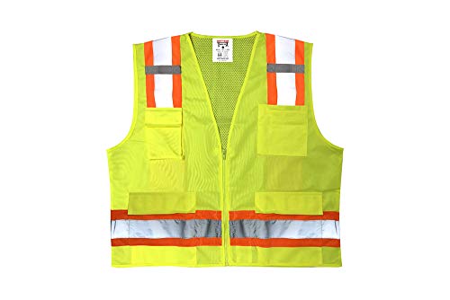 Premium High Visibility Surveyor Vest Solid Front Mesh Back