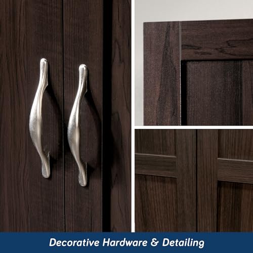 Select Multipurpose Bedroom Armoire Wardrobe Closet Pantry Storage Cabinet with Storage Drawers and Hanging Rail