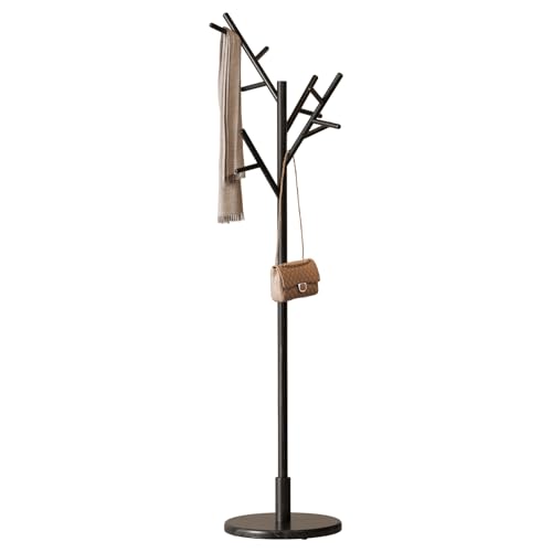 Coat Rack Solid Wood Coat Rack Freestanding with 12 Hooks
