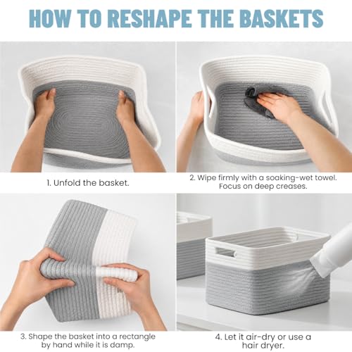 5 Pack Woven Storage Baskets