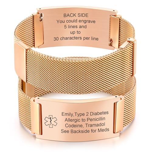 Medical Alert Id Bracelet for Men Women