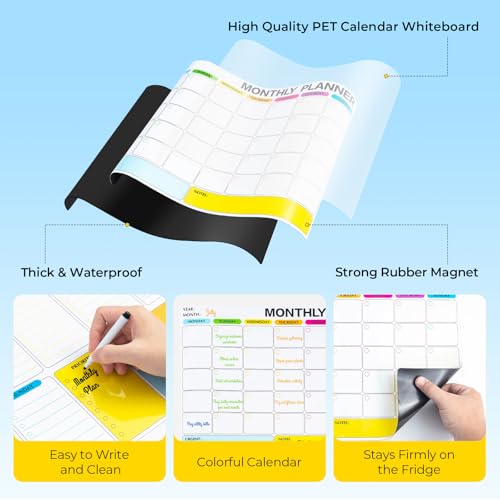Dry Erase Magnetic Fridge Calendar Set