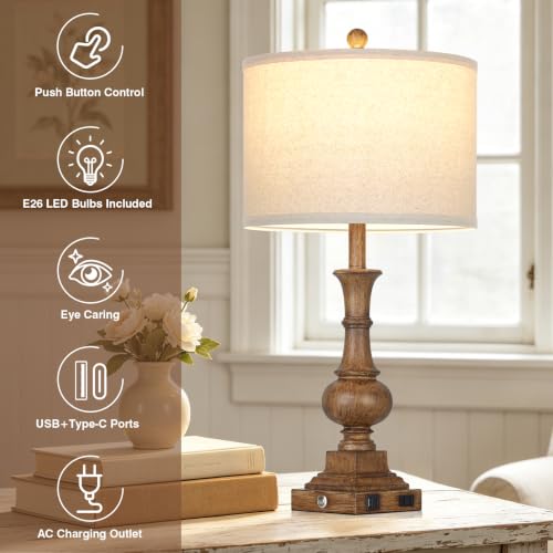 Rustic Table Lamps Set of 2