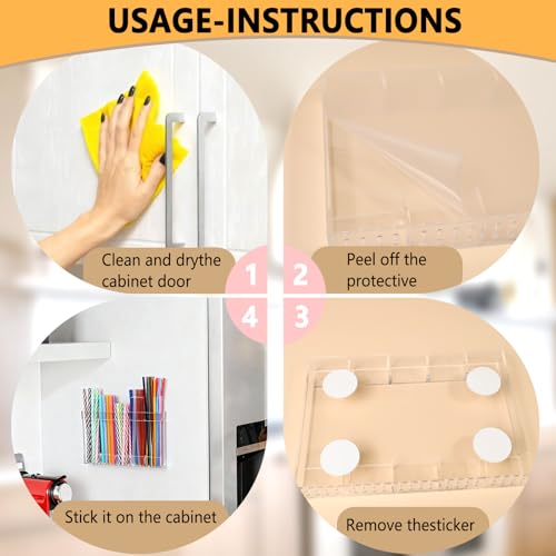 New Upgrade 9.5" Large Acrylic Straw Holder for Cabinet Door