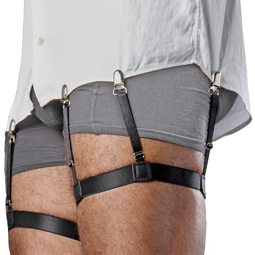 Mens Shirt Stays Adjustable Elastic Shirts Tucker Shirt Garter for Men Police Keep Shirt Tucked