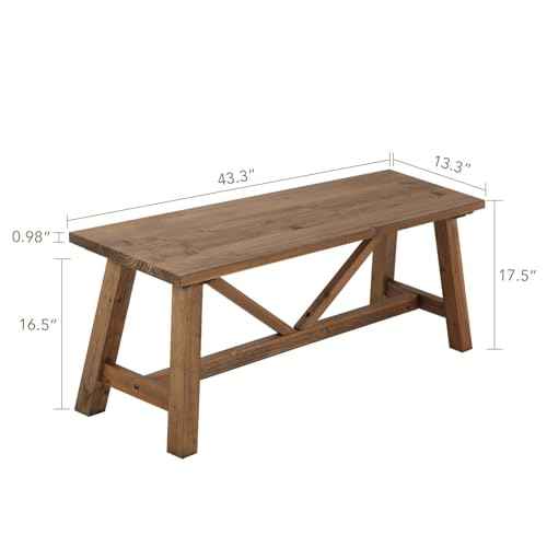 Farmhouse Solid Wood Bench