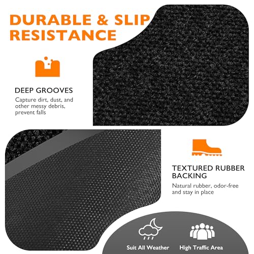 Durable Dirt Trapper Front Door Mat Outside for Home Entrance