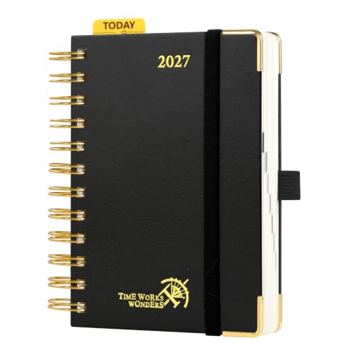 2026 2027 Academic Daily Planner One Page Per Day Hardcover Appointment Book with Hourly Time Slots