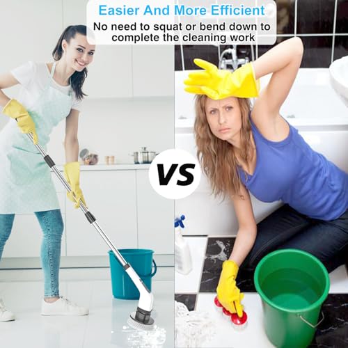 Electric Spin Scrubber Rechargeable and 8 in 1Cordless Cleaning Brush with Replaceable Brush Heads