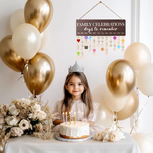 Family Birthday Calendar Board Wall Hanging with Tags