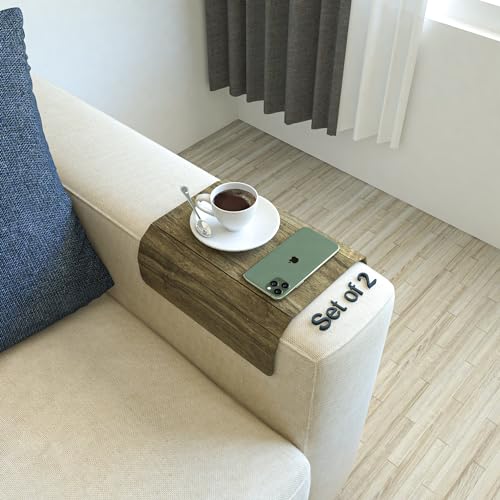 Set of 2 Wooden Sofa Tray