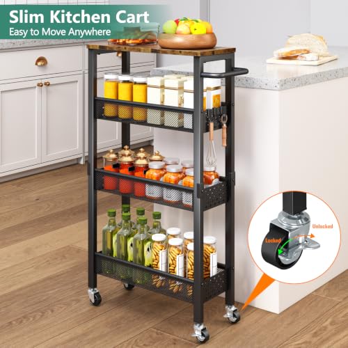 Utility Slim Storage Cart with Wheels