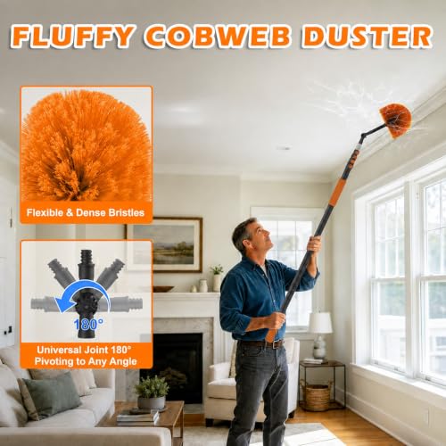 Dusting Kit Long Duster with Extension Pole for High Ceilings