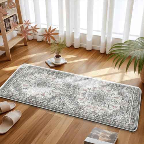Boho Kitchen Mats for Floor 2 Piece Set Anti Fatigue Cushioned PVC Kitchen Rugs Non Slip Waterproof Farmhouse Mats 2