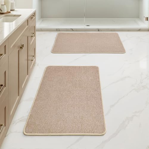 Set of 2 Ultra Thin Bathroom Rugs
