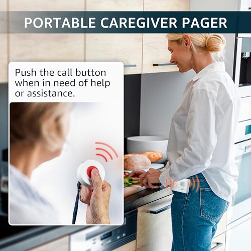 Caregiver Pager with Wireless Call Buttons for Home Care