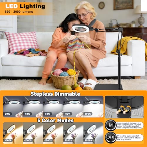 Magnifying Glass with Light and Stand