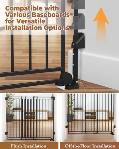 34 53" No Bottom Bar Baby Gates Dog Gate for Stairs