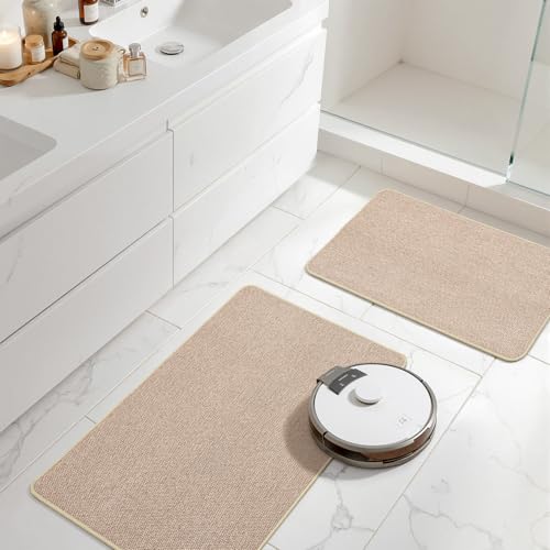 Set of 2 Ultra Thin Bathroom Rugs