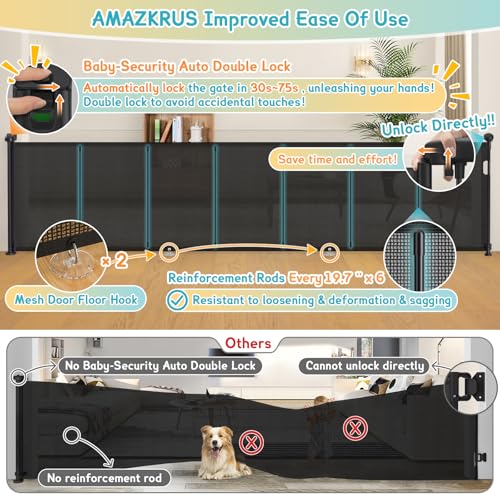 Extra Wide & Tall Retractable Baby & Dog Gate
