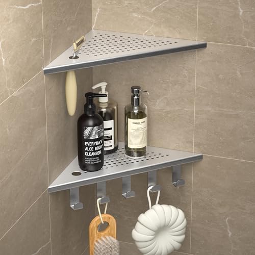 Grout in Shower Shelves with Hooks