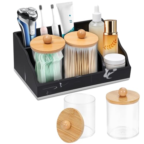 Bathroom Organizer Countertop White Marble Toothbrush Holders