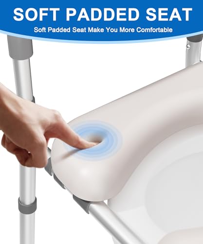 Toilet Seat Riser for Seniors with Adjustable Height & Width