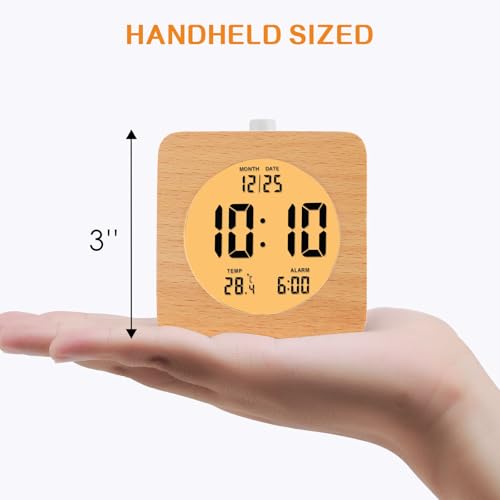 Wooden Digital Alarm Clock for Bedrooms