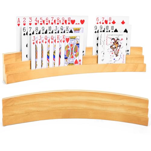 Curved Wooden Card Holders for Playing Cards