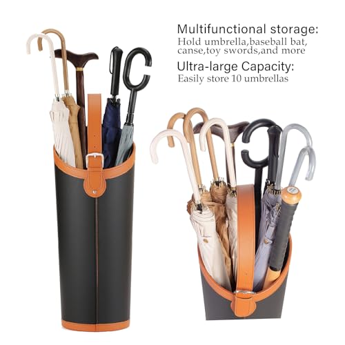 Artificial Leather Tall Umbrella Holer Rack Entryway Indoor for Business