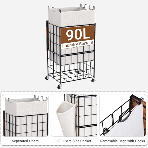 Laundry Basket with Wheels