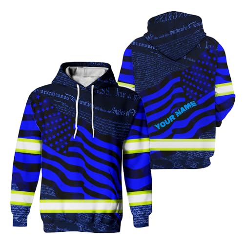 US Flag High Visibility Hoodie for Men Reflective Hoodie Safety Workwear for Worker Runner Patriotic ACC02