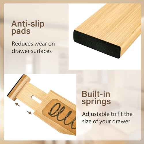 Bamboo Drawer Divider Set of 4