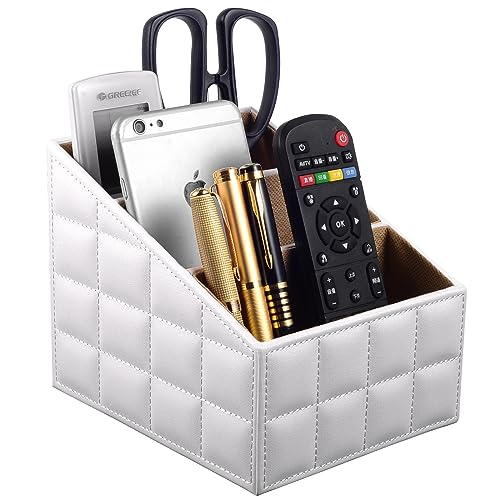 Fashionable PU leather TV remote control bracket with 3 compartments