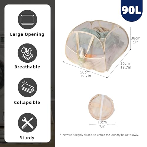 Collapsible Laundry Basket 90L