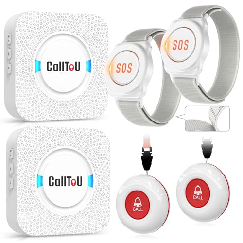 Caregiver Pager Wireless Call Button Nurse Alert System 500+ Feet for Home