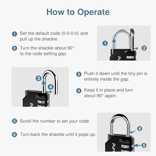 Combination Lock for Locker 4 Digit Outdoor Waterproof Padlock for School