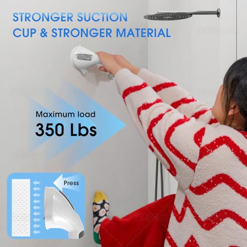 Suction Grab Bar with Safety Indicator for Bathtub Shower Bathroom