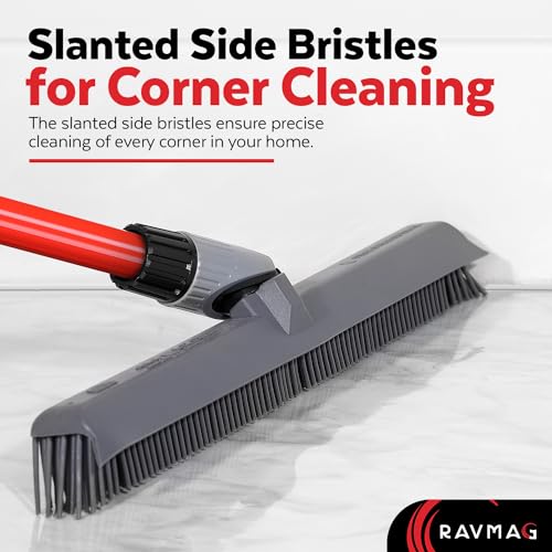 2-in-1 Silicone Rubber Broom Carpet Rake and Squeegee