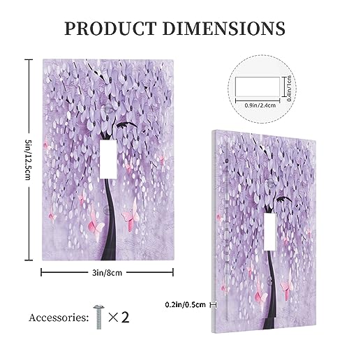 Outlet Covers Purple Rose Flower Rustic Wood Plank 1 Gang Duplex Light Switch Cover Plate Decorative Wall Plates Electrical Switchplate Receptacle Cover for Farmhouse Bathroom Decor
