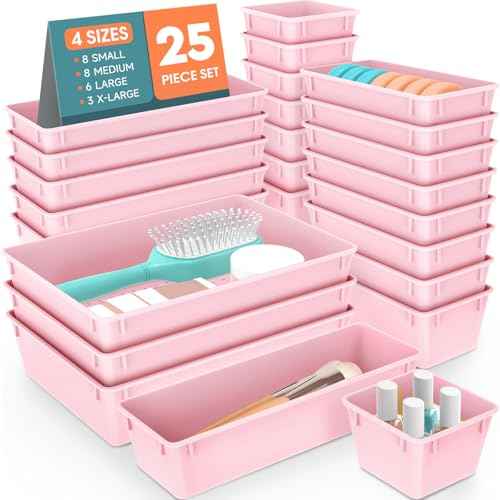 25 PCS Plastic Drawer Organizer Set
