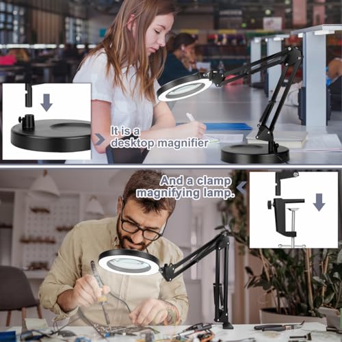 Magnifying Glass with Light and Clamp