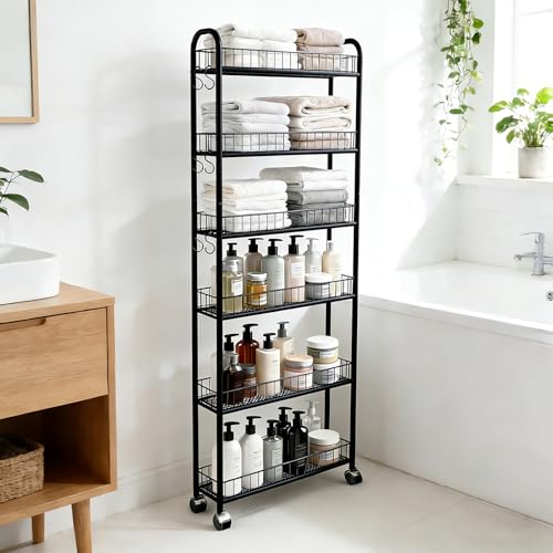 6 Tier Slim Rolling Storage Cart