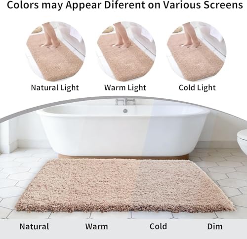Bathroom Rug Non Slip Fluffy Bath Mat for Bathroom Floor Washable Plush Luxury Bath Rug for Tub Soft Shaggy Shower Sink Mat