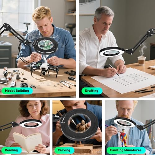 Magnifying Glass with Light and Clamp