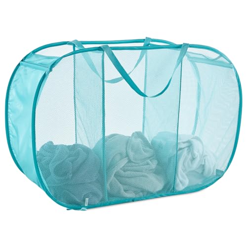 Mesh Popup Laundry Hamper 115L Foldable Laundry Basket Large Capacity Collapsible Clothing Storage Basket with Handles 26 H x 18 W x 18 L