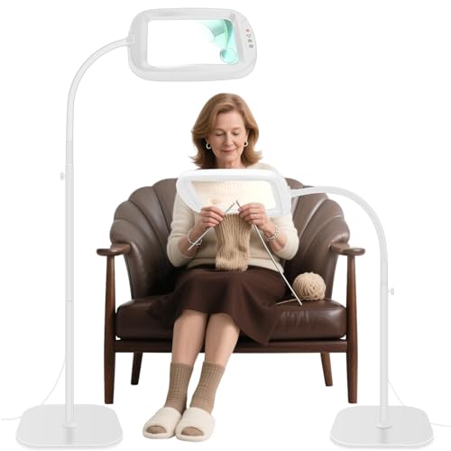 30X 10X Extra Large Floor Magnifying Glass with Light and Stand